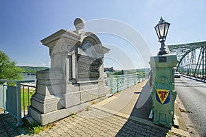 Walkway of bridge over river Danube near Sturovo town