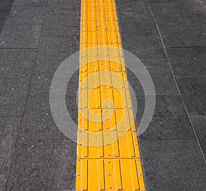 Walkway with a center line special accessibility for blind people