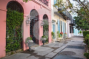 Walkway Through Rainbow Row Charleston South Carolina photo