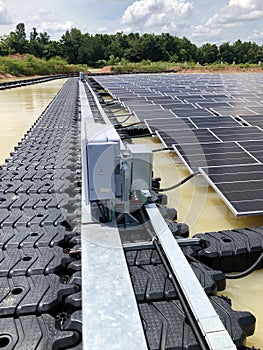 Walkway and Inverter installation of Floating Solar PV System.