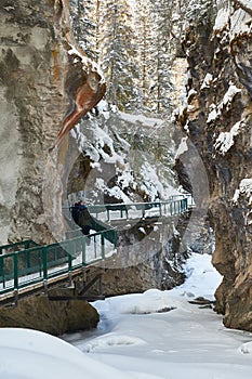 Walkway at Johnson canyon Banff national park Alberta