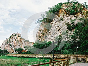 Walkway at Khao Ngu Stone Park ,Ratchaburi Province Thailand