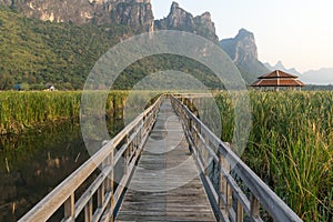 Walkway, lake of Sam Roi Yot