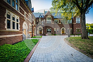 Walkway and the Long Walk buildings at Trinity College, in Hartford, Connecticut.