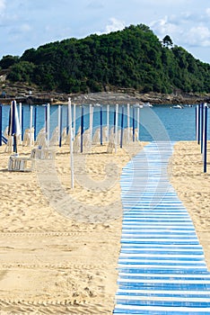 Walkway in Ondarreta beach, Donostia-San Sebastian, Spain