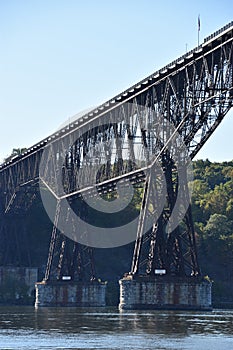 Walkway over the Hudson, also known as the Poughkeepsie Railroad Bridge, in Poughkeepsie, New York photo