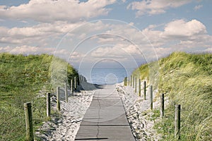 Walkway over seashore dunes