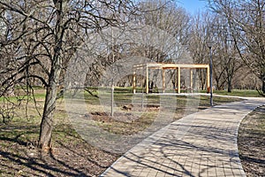 Walkway and pergola in the park