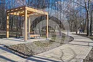 Walkway and pergola in the park