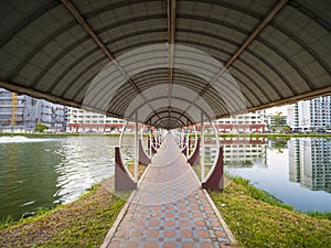 Walkway through the pond