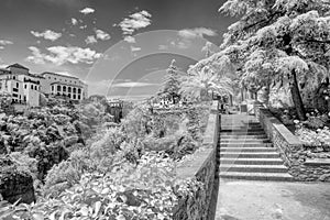 Walkway in Ronda Spain in Infrared