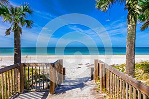 Walkway to beach on Anna Maria Island in Bradenton Florida photo