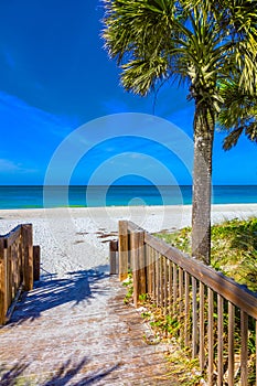 Walkway to beach on Anna Maria Island in Bradenton Florida photo