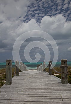 Walkway to Bight Beach, popcorn clouds