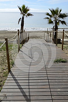 Walkway to the calm sea