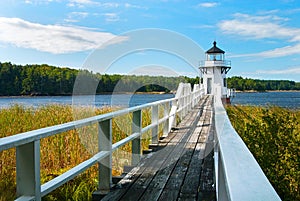 Walkway to Lighthouse Near Boothbay, Maine