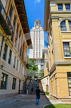 Walkway to UT Tower at University of Texas