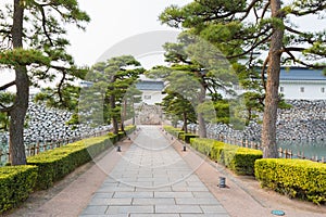 Walkway in toyama castle historic landmark in toyama japan.