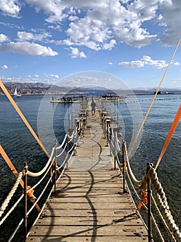 Walkways on Dolphin Reef Beach in Eilat