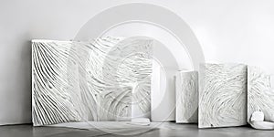 The wall is an abstract illusion made of natural stone, plaster.