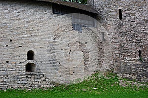 Wall is an ancient fortress with embrasures