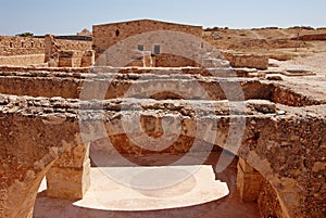 Wall and ancient ruins of fortress