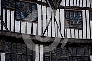 Wall of ancient timber framed building