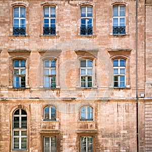 wall of apartment house in Marseilles city