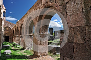 Wall with arches. Odzun, Armenia