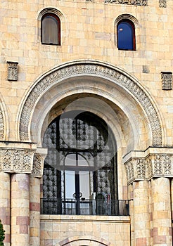 Wall of the armenian building with balcony