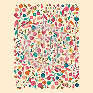 wall art Persian abstract colored motif