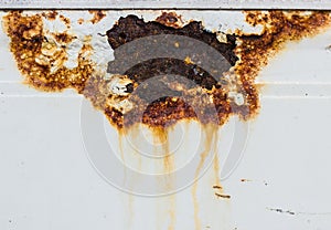 Wall background with sags of rust