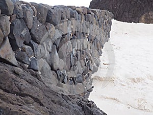 Wall on beach