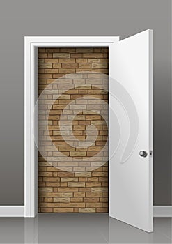 The wall behind the door