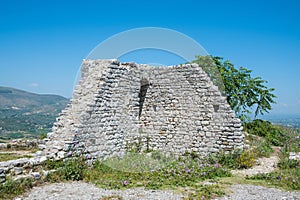 Wall of Berat castle in Albania