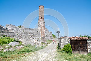 Wall of Berat castle in Albania