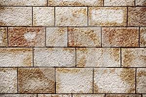 Wall from blocks of Jerusalem stone, texture