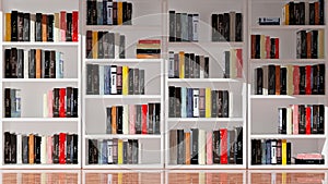 Wall bookcase full of books