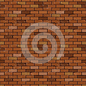 Wall of the brick. Decorative tiles.