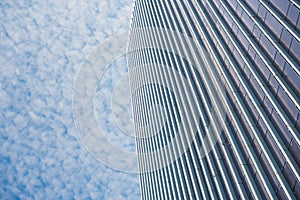 Wall building of skyscrapers with cloud, Business concept of arc