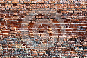 A wall built of different bricks