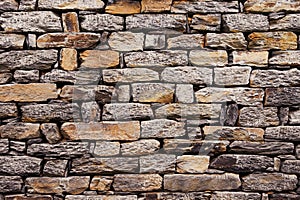 Wall built of natural stone.