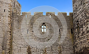 Wall of Caernarfon castle, Wales, UK