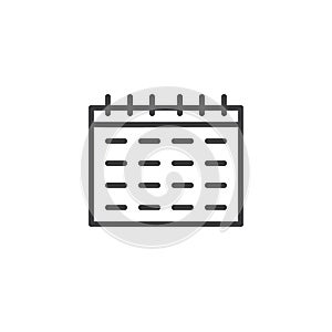 Wall calendar line icon