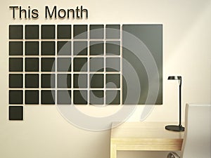 Wall calendar. Schedule memo management organizer concept