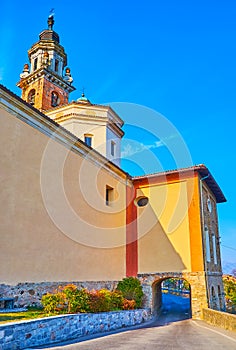 The wall of Carona Parish Church, Ticino, Switzerland photo