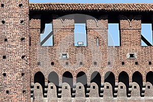 Wall of the Castello Sforzesco in Milan
