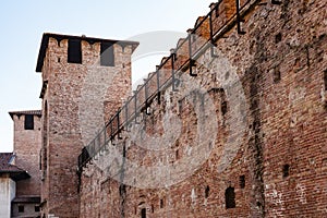 Wall of Castelvecchio Scaliger Castel in Veron