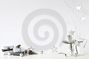 Wall Christmas Mockup. Scandinavian style.