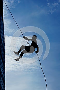 Wall climber silhouette